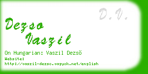 dezso vaszil business card